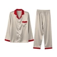 thumbnail image 2 of NMMUED Family Christmas Pajamas Matching Sets Family Pjs Matching Sets Satin Pjs Cute Christmas Pajamas Soft Pajamas Family Christmas Pjs Christmas Family Pajamas (Dad) Beige L, 2 of 7
