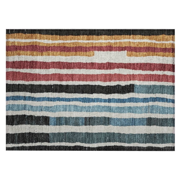 Dalyn Rugs Machine Washable Indoor/Outdoor Chantille Black 1'8" x 2'6" Rug