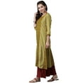 thumbnail image 2 of eloria Floral Printed Anarkali Kurti With Three-Quarter Sleeves In Round Neck Design, 2 of 5