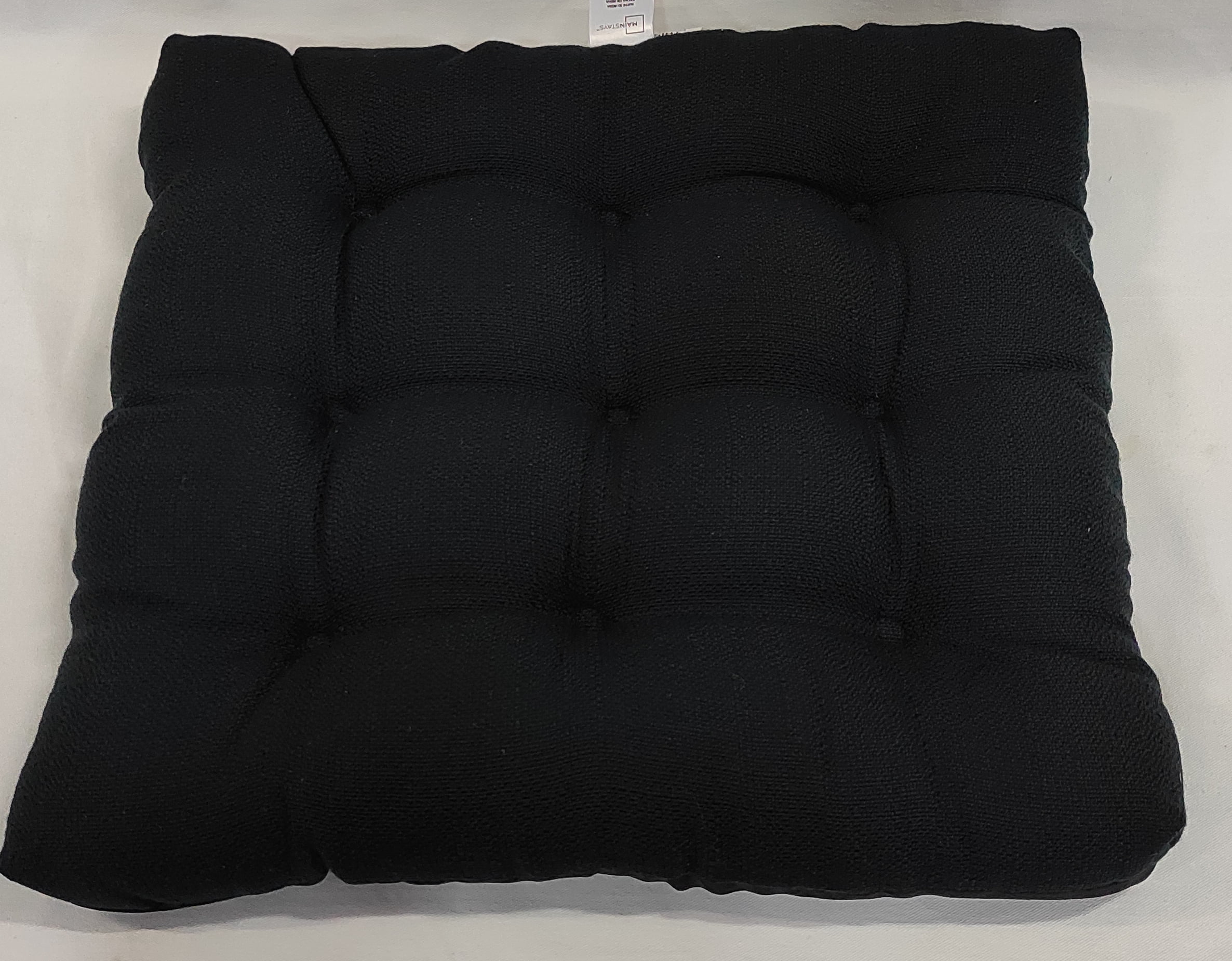 Mainstays Textured Chair Cushion, Rich Black, 1-Piece