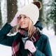 thumbnail image 4 of Sombrero de frijol de invierno Sombrero de frijol tejido para mujer Sombrero de frijol blanco Algodón con sombrero de frijol JAMW Sencillez, 4 of 5