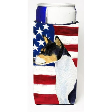 

Usa American Flag With Basenji Michelob Ultra bottle sleeves For Slim Cans - 12 oz.