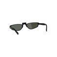 thumbnail image 4 of Unisex Mirrored Lens Rectangular Plastic Pimp Retro Vintage Sunglasses Black Silver, 4 of 4