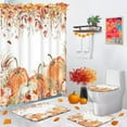 thumbnail image 2 of Fall Bathroom Set with Shower Curtain sets and Rug and Accessories, Autumn Pumpkin Sunflowers Harvest Thanksgiving Rusitc Forest Farmhouse Shower Curtain Set for Bathroom Decor 4 Pcs, 2 of 8