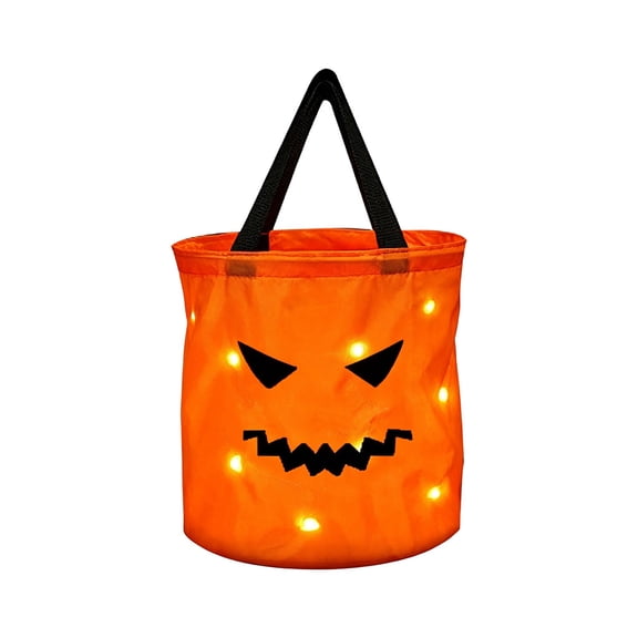 Kyusrd Fall Decor for Home,LED Halloween Candy Bags Up Halloween Party Bags Halloween Bags Up Candy Bags Multipurpose Reusable Bucket For Kids Halloween Supplies Favors