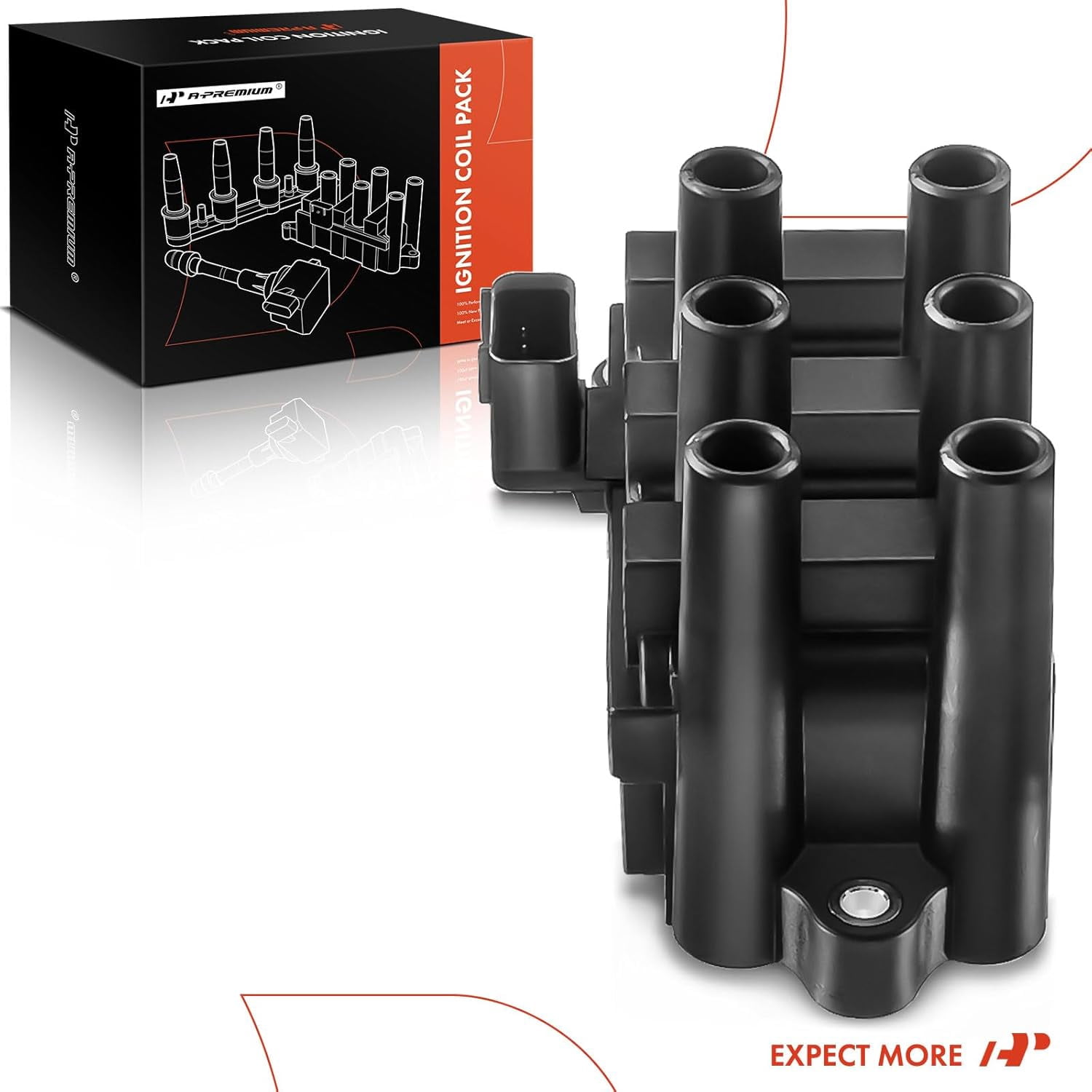 A-Premium Ignition Coil Pack Replacement for Ford F-150 Ranger Taurus Windstar Freestar Mustang Mercury Cougar Monterey Sable Mazda B3000 1F2Z-12029-AC 5F2Z-12029-AD
