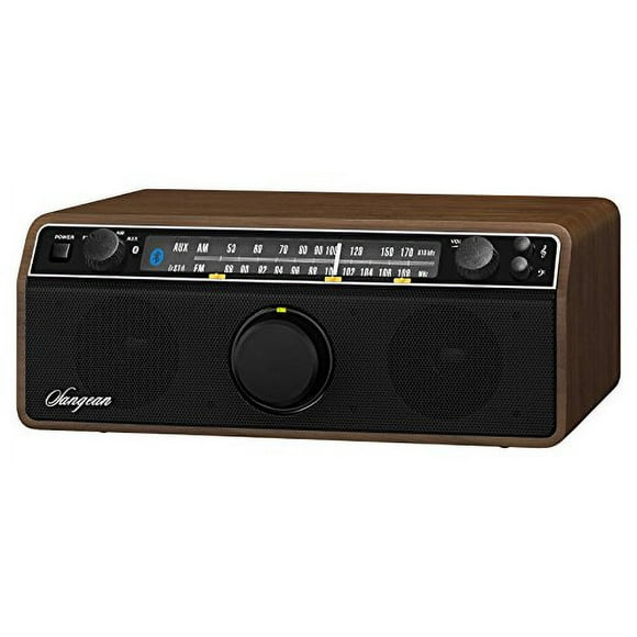 Sangean WR-12BT AM/FM/Bluetooth/AUX-In Stéréo Analogique Armoire Radio en Bois (Noyer Foncé)