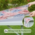 thumbnail image 6 of Pioneer Flower Floral Print Pattern Square Fitted Tablecloth with Elastic Edge,Square Table Cover,Washable Elastic Table Cover for Home Kitchen Party Decor 36"x36", 6 of 6