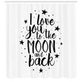 thumbnail image 3 of Ambesonne I Love You Shower Curtain, Inspiration Romance, 69"Wx75"L, Black White, 3 of 3