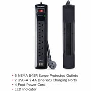 CyberPower Professional 6-Outlet Surge Protector 4' Cord CSP604U