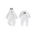 thumbnail image 3 of Cjfdfy Newborn Baby Boy Girl Halloween Fall Clothes Pumpkin Ghost Hooded Fleece Zipper Long Sleeve Footies Romper Jumpsuit Infant Cute My First Halloween Fall Winter Outfit 0-6 Months, 3 of 9