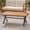 Brown + Black + Acacia Wood, variant on Rustic Outdoor Wood Coffee Table with X-Metal Legs, Teak Finish, 43.25L x 24W x 18.25H, Brown+Black for Patio