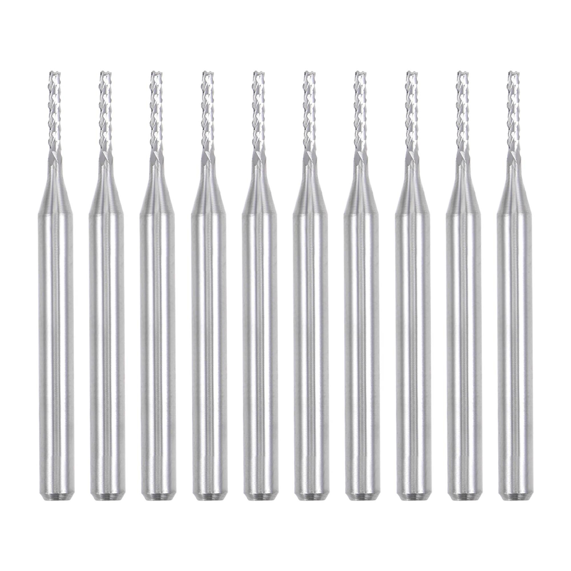 10pcs 1mm 1//8 Shank Carbide End Mill Cutter For PCB CNC Engraving Bits Tool Set