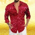 thumbnail image 2 of Men's Button-Down Shirts Men's Novelty Shirts Carnival Holiday Theme Shirt Button Down Shirts Big and Tall Dress Shirts Nightclub Prom Top Button Down Dress Shirt, 2 of 5