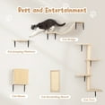 thumbnail image 4 of Coziwow 5 Pcs Wall-mounted Cat Tree Set W/ Cat Perch, Scratching Post, Cat Bridge, Cat Tree and Condo for Climbing Sleeping Playing, Beige, 4 of 10