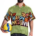thumbnail image 4 of Thanksgiving Font Men's Printed Button Down Short Sleeve Casual Summer Beach Shirt - Unisex, 4 of 6