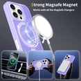 thumbnail image 4 of Asuwish Phone Case for iPhone 16 Pro 6.3 inch Tempered Glass Screen Protector Magnetic Folding Stand Frosted Translucent Rugged Shockproof Protective Cell Cover i Phone16 i16 16Pro Women Men Purple, 4 of 7