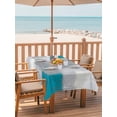 thumbnail image 2 of Outdoor Tablecloths with Umbrella Hole & Zipper, Blue Abstract Tablecloth Rectangle 60x84 Inch, Grey Geometric Oil Painting Vintage Gradient Waterproof Table Cloth, Patio/Pool/Picnic Table Covers, 2 of 8
