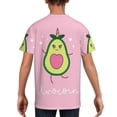 thumbnail image 5 of Wukai Cute Avocado Youth Unisex Short Sleeve T-Shirt for Boys, Girls, Teens, and Kids-X-Large, 5 of 7
