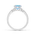 thumbnail image 2 of ANGARA Natural Classic Oval 1.5 ct Aquamarine Criss-Cross Cocktail Ring in 14K White Gold for Women (Size-9x7mm) | March Birthstone, Anniversary, Jewelry Gift for Women | Natural Aquamarine Ring, 2 of 10