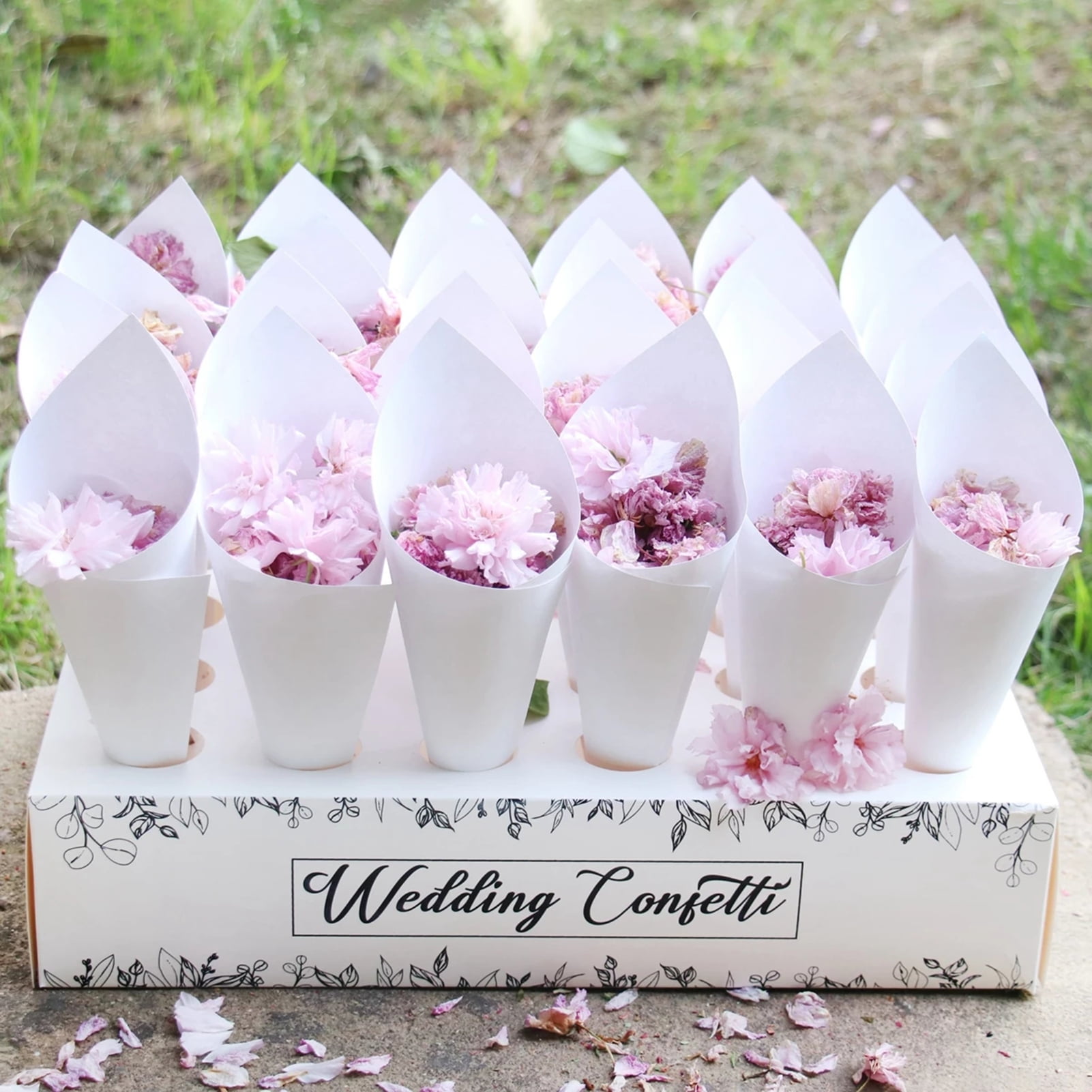 Hadanceo Paper Cone Holder Fine Texture Tray Fake Flower Wedding