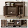 thumbnail image 6 of VEANERWOOD Cat Litter Box Enclosure with Cat Scratch Pad,Hidden Cat Washroom Furniture with Entry Open Compartment,Rustic Brown, 6 of 7