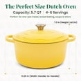 thumbnail image 2 of Larder and Vine 5.7 qt Dutch Oven Pot with Lid | Enameled Cast Iron Cookware, Oven Safe, 2 of 8
