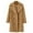Khaki, variant on Women's Winter Blend Mid Long Coat with Notch Lapel Double Jacket Classic Long Coat Women for Fashion Outerwear Black,S