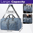 thumbnail image 3 of Fosmon Large Duffle Bag for Travel 65L , 24" Foldable Carry On Travel Bag With Shoe Compartment, Adjustable Shoulder Strap and Padded Handle for Gym Weekender Women and Men , Blue, 3 of 6