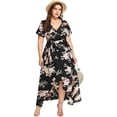 thumbnail image 1 of Vestido largo bohemio alto y bajo asimétrico con cintura imperio para mujer, 1 of 6