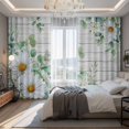 thumbnail image 2 of Eucalyptus Leaves Blackout Curtains for Bedroom/Living Room, Pinch Pleated Black Out Curtains, Daisy Spring Floral Botanical Wooden Room Darkening Window Drapes with Hooks 2 Panels, 39"x70", 2 of 8