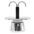 thumbnail image 1 of Cafetière Moka Double Tête en Acier Inoxydable Cafetière Italienne DIY Cafetière Moka Outil de Cuisine, 1 of 5