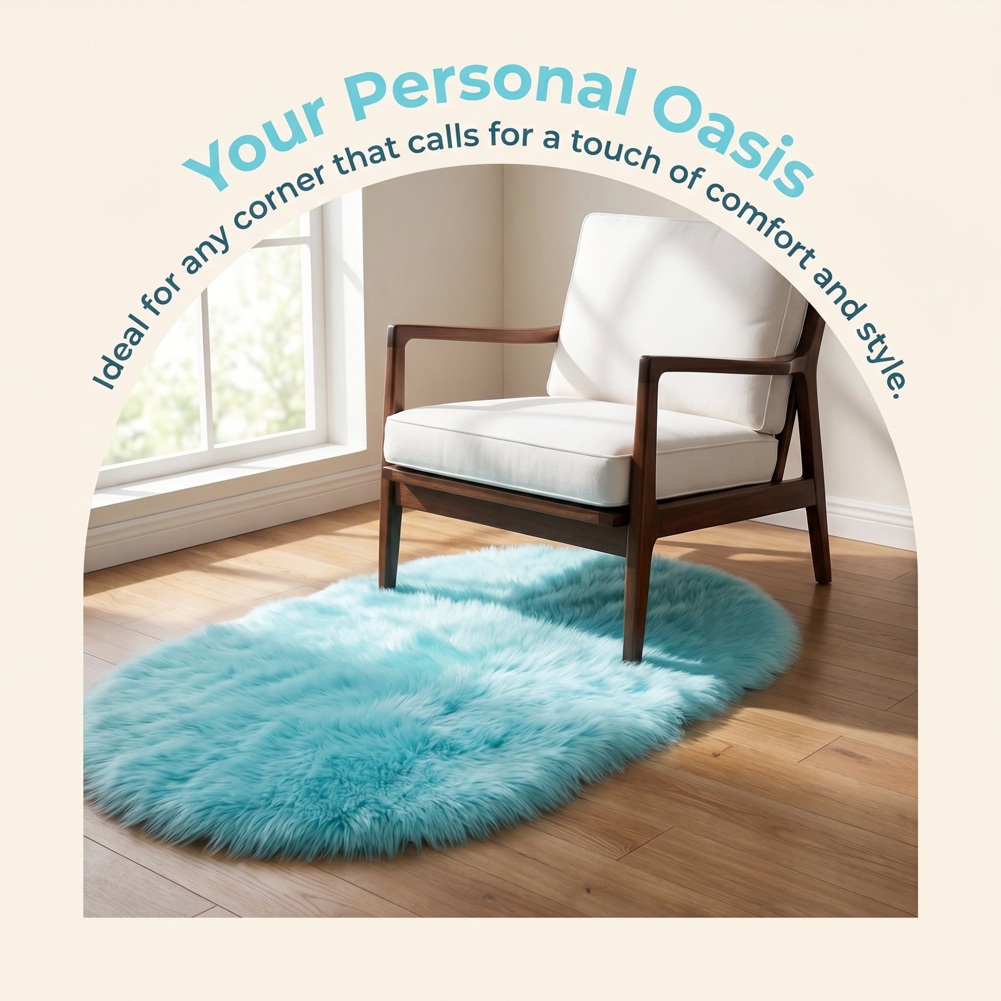 Unique Bargains Shaggy Area Rug Ultra Fluffy Non-Slip Fuzzy Carpet 35" x 24" Blue