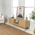 thumbnail image 5 of Gennaro 58 in. Farmhouse 3-Storage Sliding Door TV Stand Fits TVs up to 65 in. with Cable Management, Oak, 5 of 8