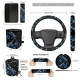 thumbnail image 5 of Uorisanigo Dragonfly Flower Front and Back Seat Covers Set Steering Wheel Cover Seat Belt Pad Car Coasters Trash Can Air Vent Organizers Rearview Mirror Cover Key Chain, Set of 15 Car Accessories, 5 of 7