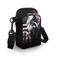 thumbnail image 3 of HELLHERO Wolf American Flag Pattern Shoulder Bag Lightweight Polyester Women 4.33x1.97x7.09 for Daily Use, 3 of 7