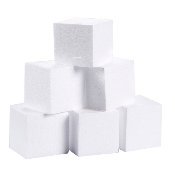 6 Pack Craft Foam Cubes Polystyrene Square For Diy Arts And Crafts Supplies 4x4x4 In Walmart Com Walmart Com