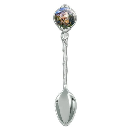 

Mount Rainier National Park Washington WA Animals Bear Fox Cougar Deer Wolf Novelty Collectible Demitasse Tea Coffee Spoon