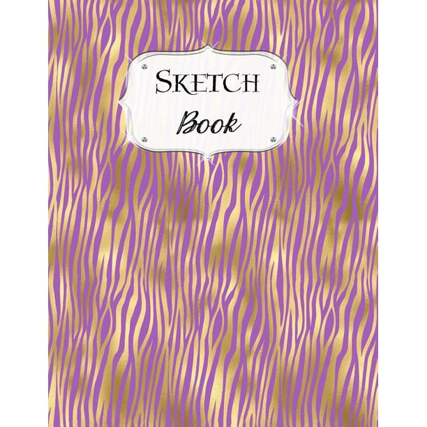 Sketch Book: Animal Print - Sketchbook - Scetchpad for Drawing or Doodling  - Notebook Pad for Creative Artists - #2 - Purple Gold (Other) 