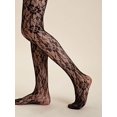 thumbnail image 3 of ORUYROP Collants Résille à Motifs pour Femmes Collants Taille Haute Bas Floraux, 3 of 5