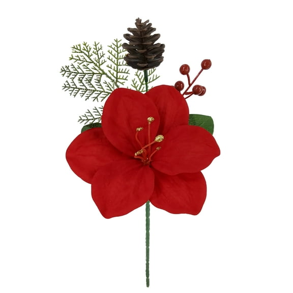 Mainstays Indoor 13.5 inch Artificial Amaryllis Mix Pick, Red Color