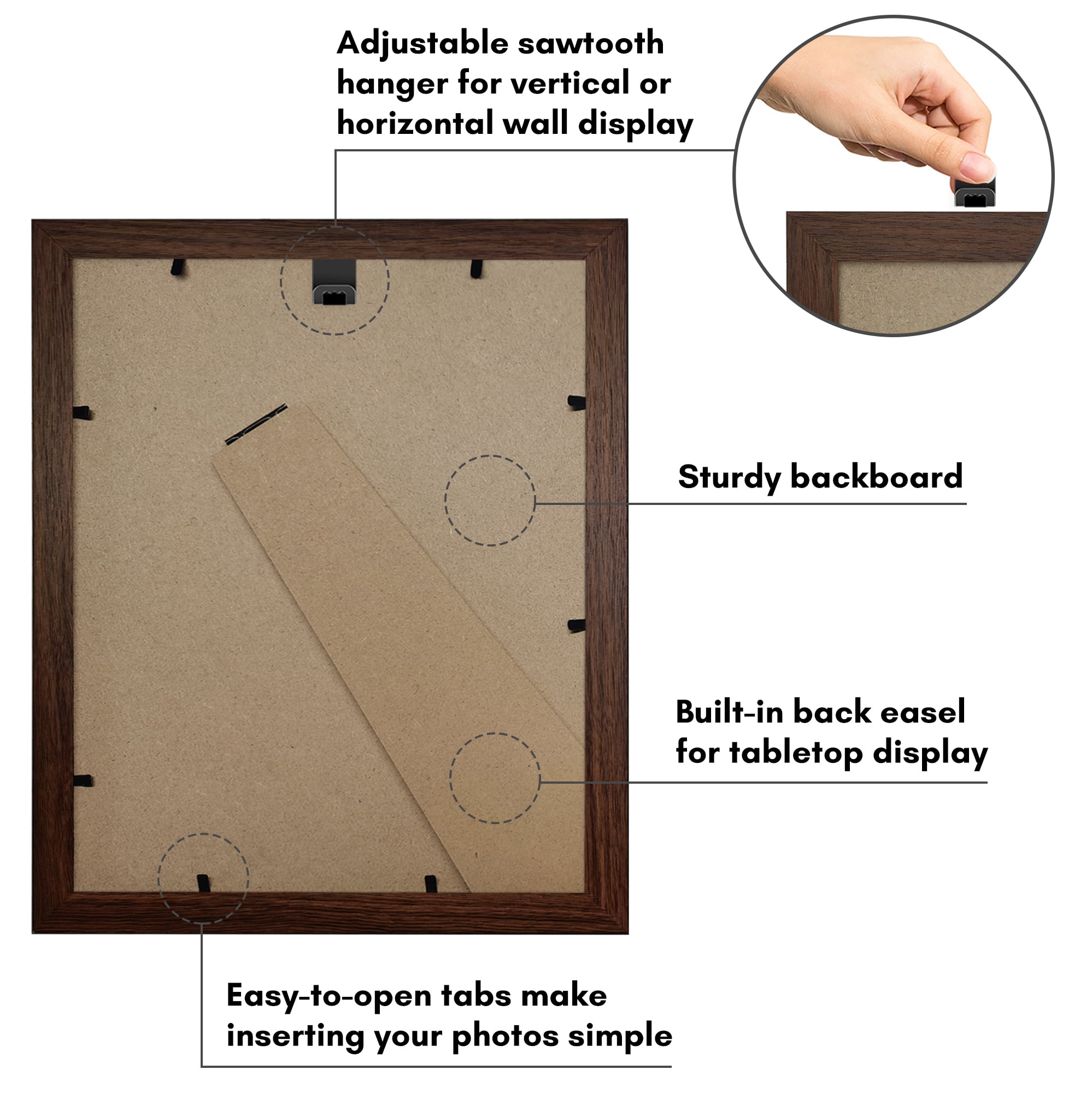 Americanflat 8" x 10" Picture Frame with Oval-Shaped Mat - Walnut