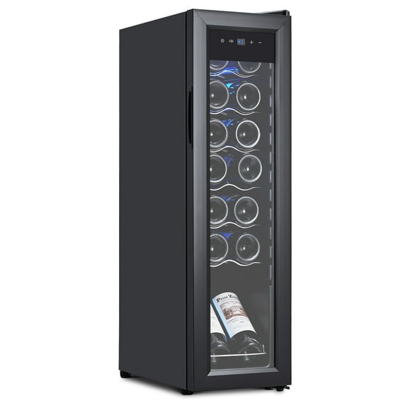 Roromall 14 Bottle Compressor Wine Cooler, Freestanding Beverage Refrigerator, Wine Cellar with Adjustable Temp Control for Red, White, and Champagne, Beer, Soda