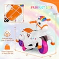 thumbnail image 3 of Gymax 12V Kids Ride on Unicorn Toy w/ Training Wheels Music One-button Start & LED Power Display, 3 of 8