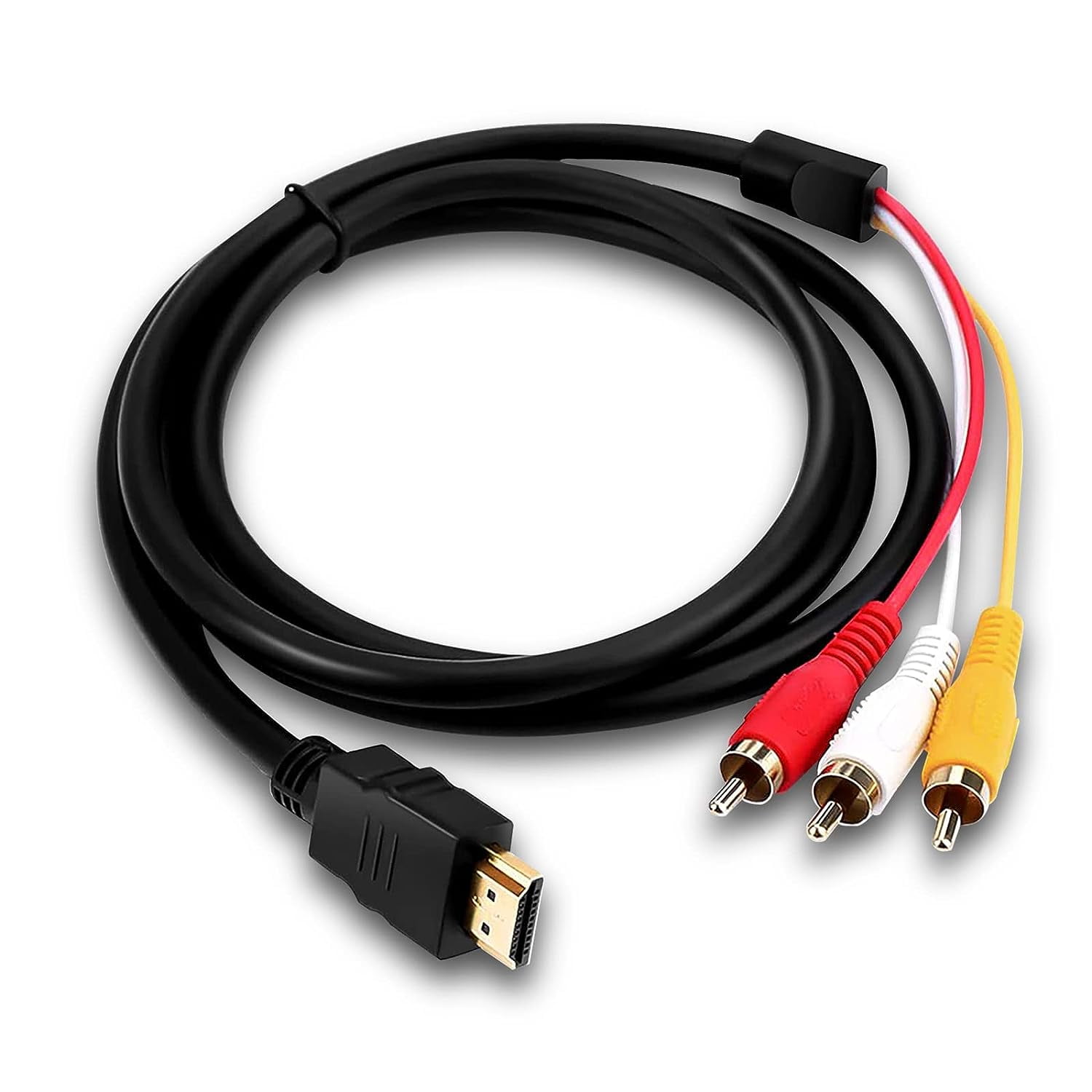 HDMI to RCA Cable,1080P HDMI to 3RCA Set Top Box HD Conversion Cable