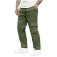 thumbnail image 2 of WAVSUF Tall and Big Men Multiple Pockets Cargo Pant for Mens Regular Fit Long Pants Tight Tether Elasticity Pants Army Green Size XL, 2 of 7