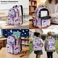 thumbnail image 3 of Kuiaobaty Cat Paw Print Kids Backpack Set of 3 Large Capacity Backpack and Lunch Box Set with Cup Holder Roomy Sturdy Bookbag with Pencil Case with Zipper for School Hiking, 3 of 7