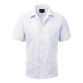 thumbnail image 2 of Guayabera Men's Cuban Beach Wedding Short Sleeve Casual Dress Shirt White S, 2 of 2