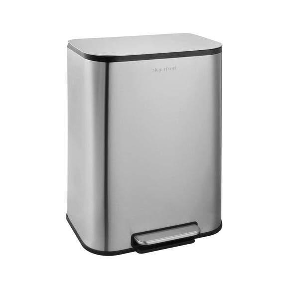 Poubelle en acier inoxydable de grande capacité de 50 L avec seau intérieur amovible The Step N' Sort
