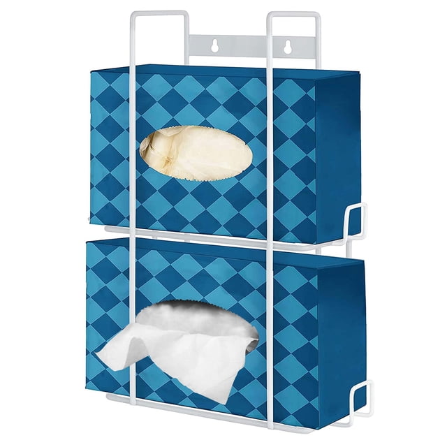 Dispensador de guantes Stock Your Home, soporte de pared doble de metal blanco